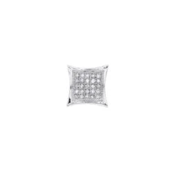 Men's Diamond Earring 0.09ct 10K White Gold Stud