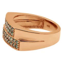 Men's Diamond Ring With Green Diamonds 14K Yellow Gold Unique Design 1.1ct -Urban Jewels Shop mens diamond ring with green diamonds 14k gold unique design 11ct 405882 g backro