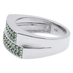 Men's Diamond Ring With Green Diamonds 14K Yellow Gold Unique Design 1.1ct -Urban Jewels Shop mens diamond ring with green diamonds 14k gold unique design 11ct 405882 g backwh