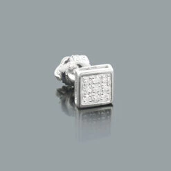 Men's Diamond Stud Earring 0.07ct 14K White Gold