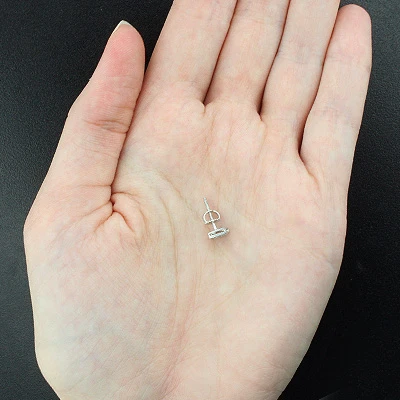 Men's Diamond Stud Earring 0.07ct 14K White Gold 2 Men's Diamond Stud Earring 0.07ct 14K White Gold - Image 2