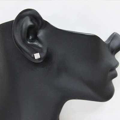 Men's Diamond Stud Earring 0.07ct 14K White Gold 3 Men's Diamond Stud Earring 0.07ct 14K White Gold - Image 3