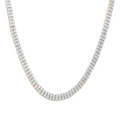 Men's Diamond Tennis Chain 10K Yellow Gold Affordable 2 Row Necklace 1ct 28 Men's Diamond Tennis Chain 10K Yellow Gold Affordable 2 Row Necklace 1ct -Urban Jewels Shop mens diamond tennis chain in real 10k gold affordable 2 row necklace 1ct 407129 box rose