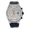 Men's Diamond Watch Audemars Piguet Royal Oak Offshore Silver Tone Dial