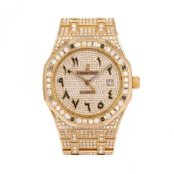 Men's Diamond Watch Audemars Piguet Royal Oak Selfwinding 18K Gold W00840
