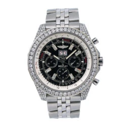 Men's Diamond Watch Breitling Bentley 48mm Black Dial