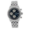 Men's Diamond Watch Breitling Chronomat 39mm Black Dial Stainless Steel 2ct Diamonds