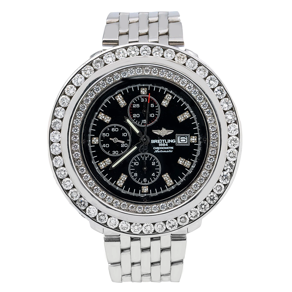 Men's Diamond Watch Breitling Navitimer 46mm Black Dial 1 Men's Diamond Watch Breitling Navitimer 46mm Black Dial