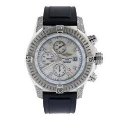Men's Diamond Watch Breitling Super Avenger 42mm White Dial