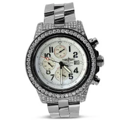 Men's Diamond Watch Breitling Super Avenger White Dial