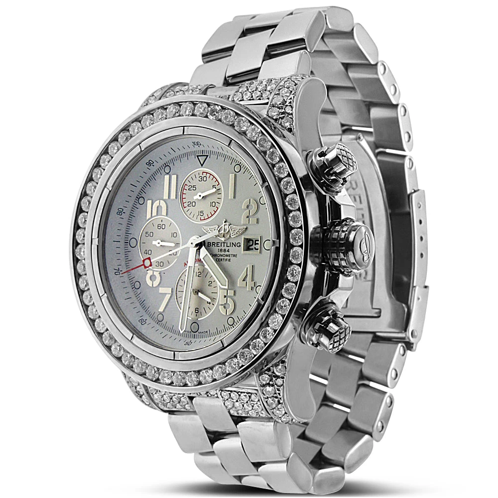 Men's Diamond Watch Breitling Super Avenger White Dial 2 Men's Diamond Watch Breitling Super Avenger White Dial - Image 2