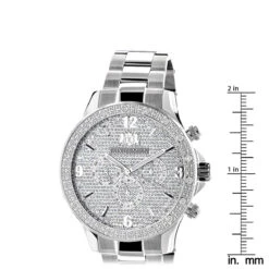 Men's Real Diamond Watch By Luxurman Liberty 0.2ct Swiss Mvt W Steel Band -Urban Jewels Shop mens diamond watch by luxurman 02ct new arrival midsize ruler