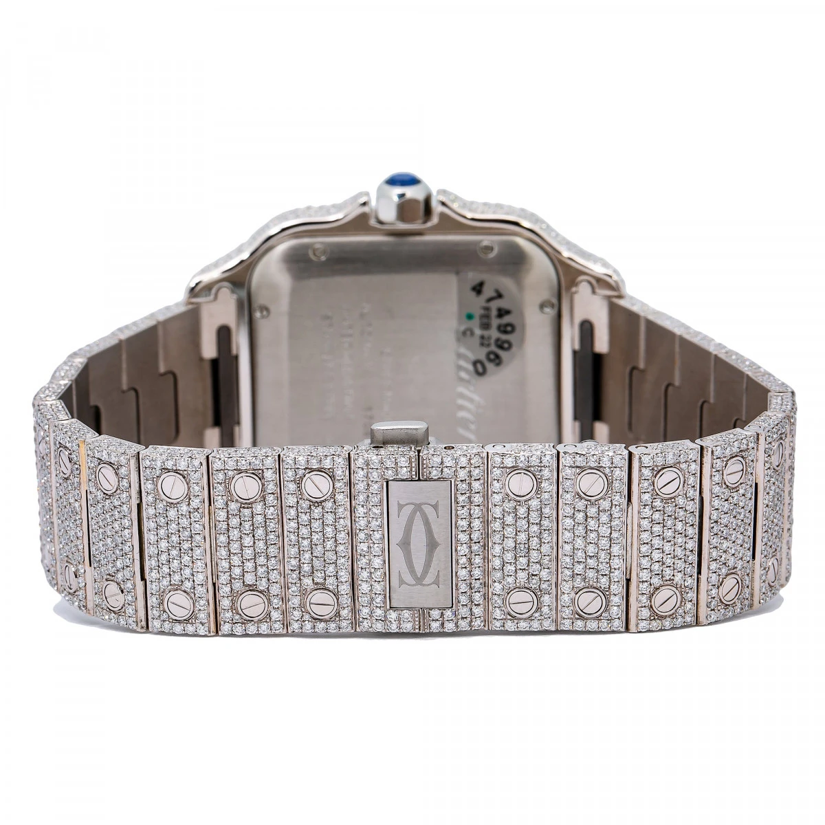 Men's Diamond Watch Cartier Santos De Cartier 40mm Yellow Dial 5 Men's Diamond Watch Cartier Santos De Cartier 40mm Yellow Dial - Image 5