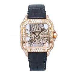 Men's Diamond Watch Cartier Santos De Cartier 18K Gold 39,8mm