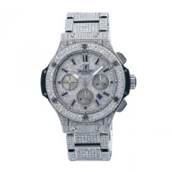 Men's Diamond Watch Hublot Big Bang 44mm White Dial W00998