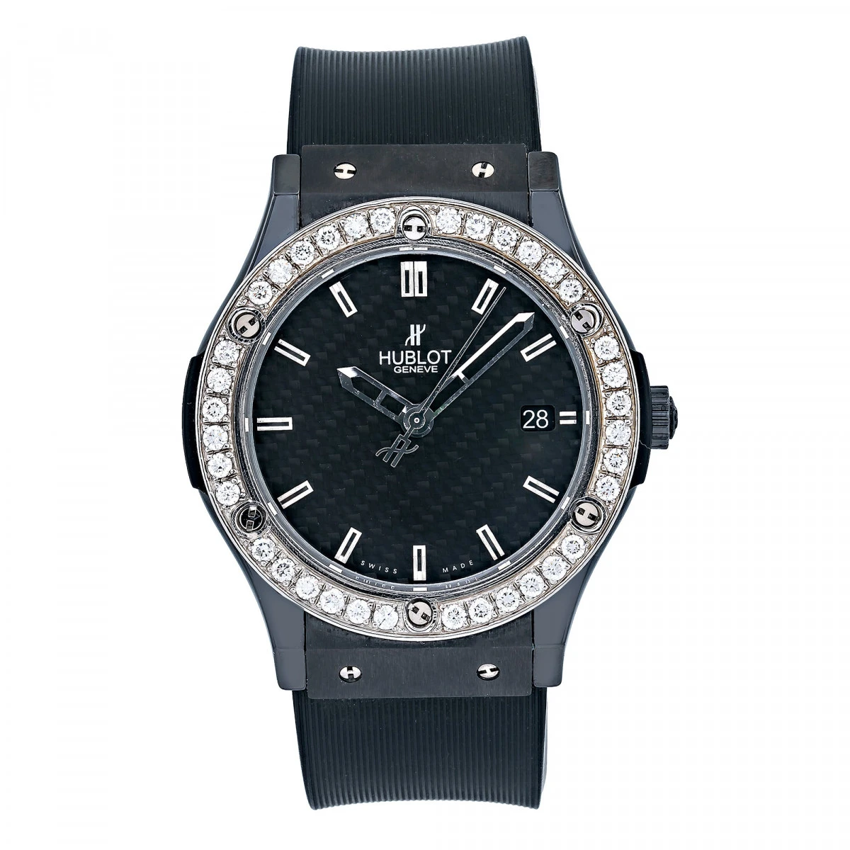 Men's Diamond Watch Hublot Classic Fusion 45mm Black Dial W01045 1 Men's Diamond Watch Hublot Classic Fusion 45mm Black Dial W01045