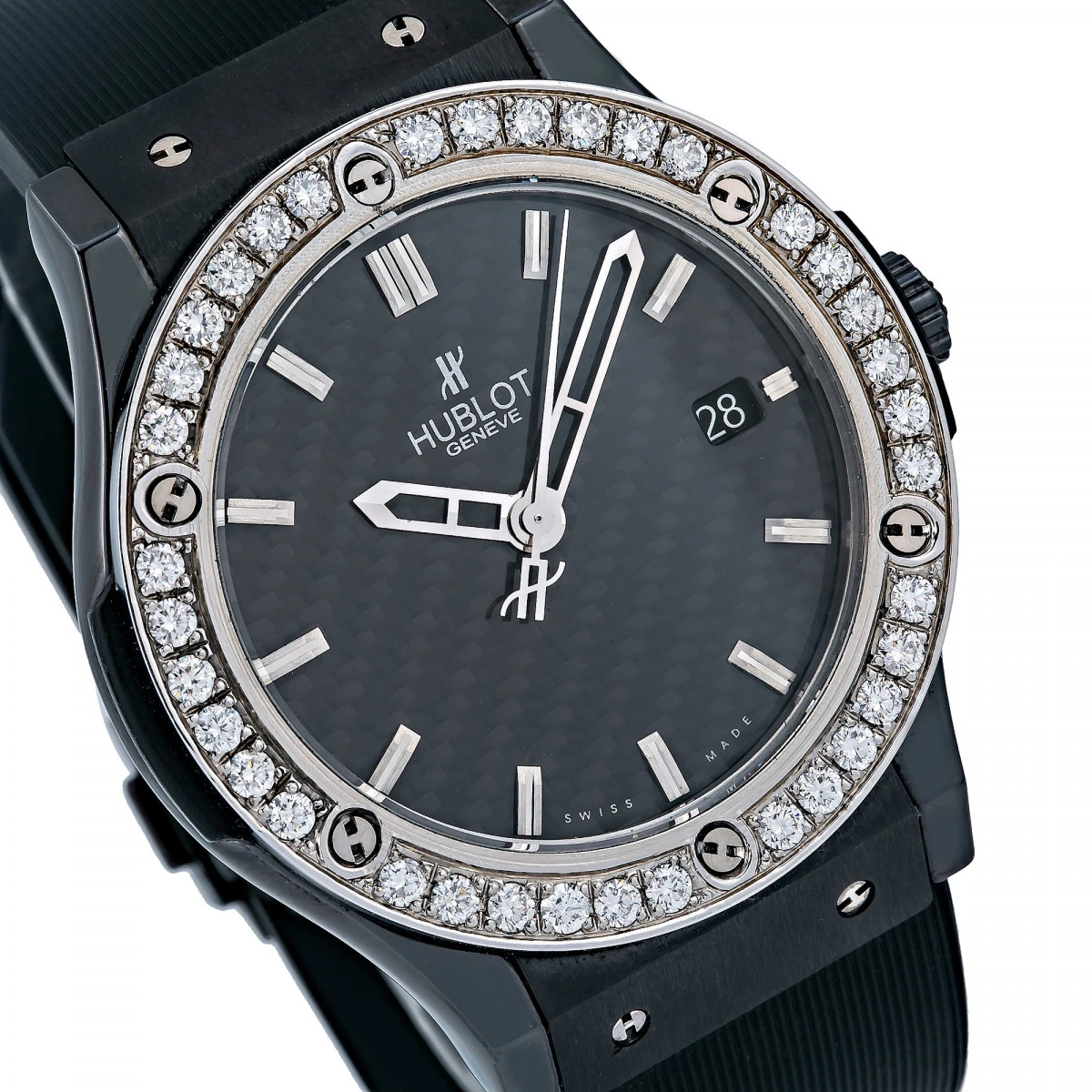 Men's Diamond Watch Hublot Classic Fusion 45mm Black Dial W01045 2 Men's Diamond Watch Hublot Classic Fusion 45mm Black Dial W01045 - Image 2