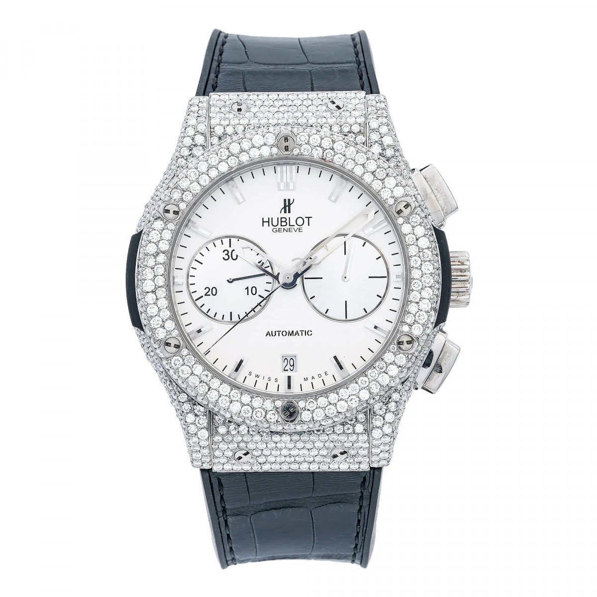 Men's Diamond Watch Hublot Classic Fusion 45mm White Dial 1 Men's Diamond Watch Hublot Classic Fusion 45mm White Dial