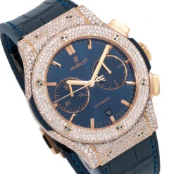 Men's Diamond Watch Hublot Classic Fusion 18K Gold 45mm Blue Dial -Urban Jewels Shop mens diamond watch hublot classic fusion rose gold 45 mm blue dial w00711 0E8A8786 2048x2048
