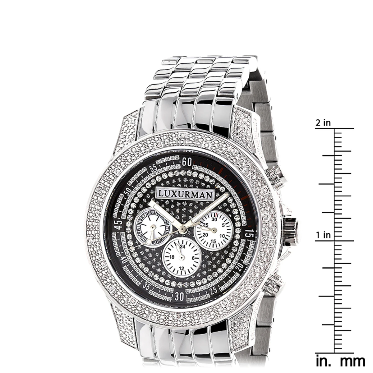 Men's Diamond Watch: Luxurman 0.50ct 5 Men's Diamond Watch: Luxurman 0.50ct - Image 5