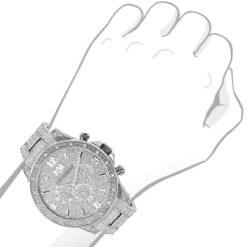 Men's Diamond Fully Iced Out Watch 1.25ct Luxurman Liberty Swiss Mvt -Urban Jewels Shop mens diamond watches fully iced out diamond watch 125ct luxurman 3