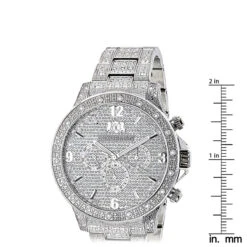 Men's Diamond Fully Iced Out Watch 1.25ct Luxurman Liberty Swiss Mvt -Urban Jewels Shop mens diamond watches fully iced out diamond watch 125ct luxurman ruler
