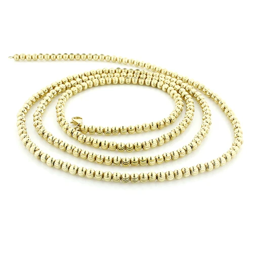 Men's 10K Yellow Gold Ball Moon Cut Chain 4mm 1 Men's 10K Yellow Gold Ball Moon Cut Chain 4mm