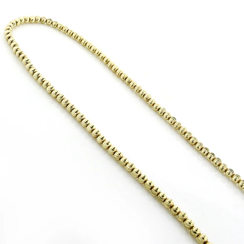 Men's 10K Yellow Gold Ball Moon Cut Chain 4mm 2 Men's 10K Yellow Gold Ball Moon Cut Chain 4mm - Image 2