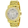 Men's Oversized Diamond Luxurman Watch 0.25ct 18k Yellow Gold Plated