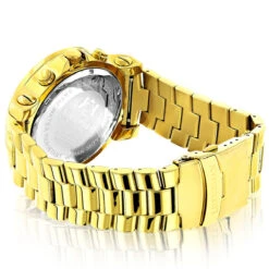 Men's Oversized Diamond Luxurman Watch 0.25ct 18k Yellow Gold Plated -Urban Jewels Shop mens oversized diamond luxurman watch 025ct yellow gold 2