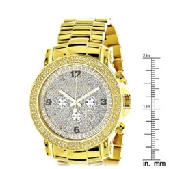 Men's Oversized Diamond Luxurman Watch 0.25ct 18k Yellow Gold Plated -Urban Jewels Shop mens oversized diamond luxurman watch 025ct yellow gold ruler