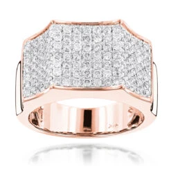 Unique Men's Diamond Ring 14K Yellow Gold 2.07ct -Urban Jewels Shop mens pave diamond ring 14k 207ct p 40474 ro