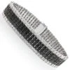 Men's Silver Diamond Bracelet 1.20ct Black And White