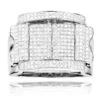 Men's Silver Diamond Ring 1.57ct
