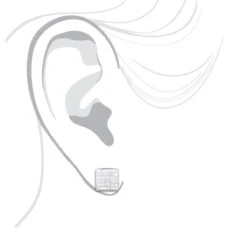 Men's Single Princess Cut Diamond Stud Earring 14K White Gold 1ct -Urban Jewels Shop mens single princess cut diamond stud earring 14k gold 1ct 3