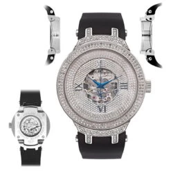White Men's Skeleton AutomaticJoe Rodeo Diamond Watch 2.20ct -Urban Jewels Shop mens skeleton watches joe rodeo diamond watch 220ct p 45429 main2