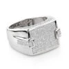 Men's Affordable Silver Diamond Ring 0.7ct