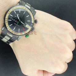 Black Men's Yellow Diamond Gucci G-Chrono Watch 6 Carats YA101331 -Urban Jewels Shop mens yellow diamond watch gucci g chrono 600ct p 45220bod