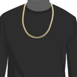 Men's Miami 14K Yellow Gold Cuban Link Chain By Luxurman 8mm 22-40in -Urban Jewels Shop miami yellow gold cuban link curb chain 14k 8mm 22 40in 3