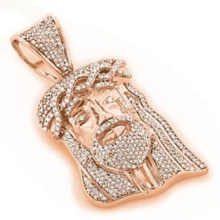 Mini Diamond Jesus Head Pendant 1ct 10K White Gold Charm -Urban Jewels Shop mini diamond jesus head pendant 1ct 10k gold charm ro