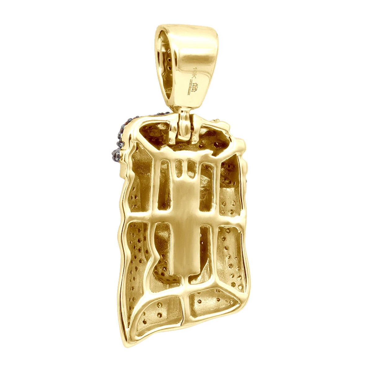 Unique Mini Jesus Pendant 10K White Gold 1/2 Ct Blue Red Yellow Diamonds 5 Unique Mini Jesus Pendant 10K White Gold 1/2 Ct Blue Red Yellow Diamonds - Image 5