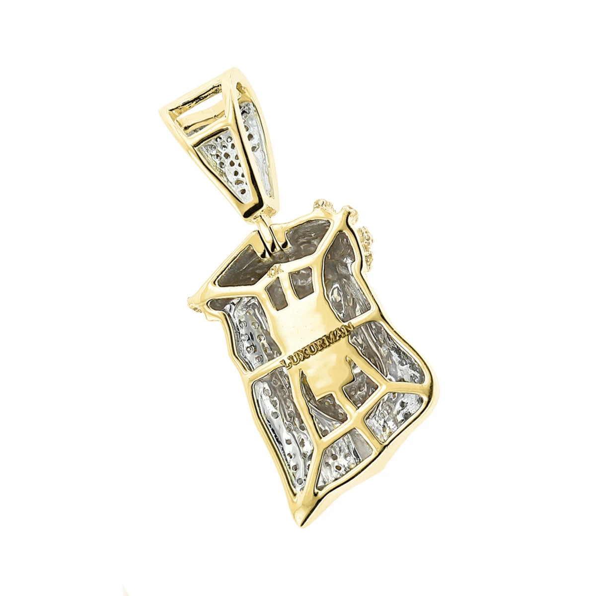 Mini Diamond Jesus Head Pendant 10K Yellow Gold 1/2 Carat 4 Mini Diamond Jesus Head Pendant 10K Yellow Gold 1/2 Carat - Image 4