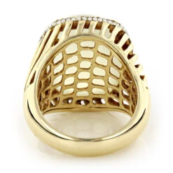 Moonstone 14K Yellow Gold Diamond White Moonstone Ring 17.2 -Urban Jewels Shop moonstone jewelry 14k diamond white moonstone ring 172 p 6086 backye