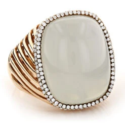 Moonstone 14K Yellow Gold Diamond White Moonstone Ring 17.2 -Urban Jewels Shop moonstone jewelry 14k diamond white moonstone ring 172 p 6086 ro