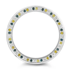Multicolor Diamond Replacement Bezel For Men's Luxurman Raptor Watches 3.5ct
