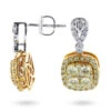 Natural Yellow Diamond Dangle Earrings 1.65ct 14K Yellow Gold