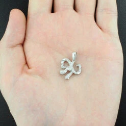 Small Heart Bow Diamond Pendant 0.17ct Sterling Silver -Urban Jewels Shop open heart bow diamond pendant 017ct sterling silver p 44284box