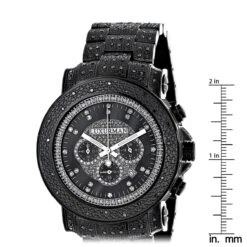 Luxurman Fully Paved Oversized Iced Out Black Diamond Black Dial Men's Watch 2ct -Urban Jewels Shop oversized iced out black diamond mens watch by luxurman 2ct fully paved ruler
