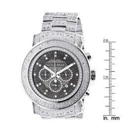 Oversized Iced Out Men's Diamond Luxurman Watch 2ct Escalade -Urban Jewels Shop oversized iced out mens diamond luxurman watch 2ct escalade ruler