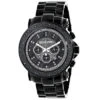 Oversized Luxurman Men's Black Diamond Watch 0.25ct